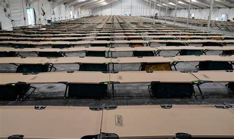 New York: First look inside migrant tent city set up in parking lot - US News - News - Daily ...