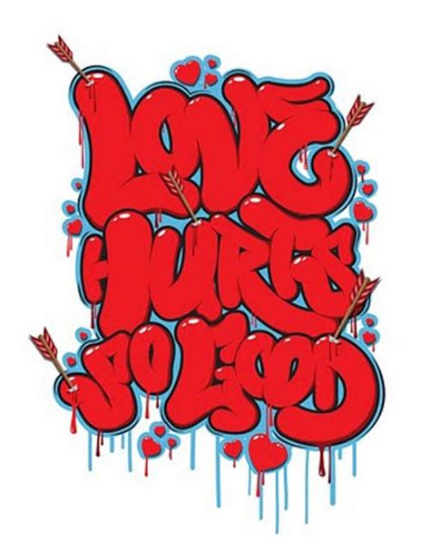 Graffiti Mural2012: Graffiti Bubble Letters "Love Hurt so Good"