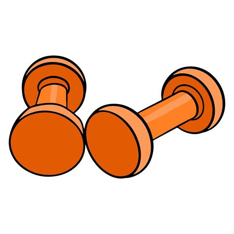 Dumbbells for fitness. Kilogram dumbbells. For fitness training. Exercises for the body. Cartoon ...