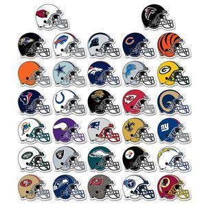 NFL Helmet Sticker Assortment | Helmet stickers, Nfl football logos ...