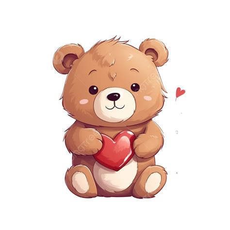 Cute Bear With Heart, Bear, Heart, Doll PNG Transparent Image and Clipart for Free Download