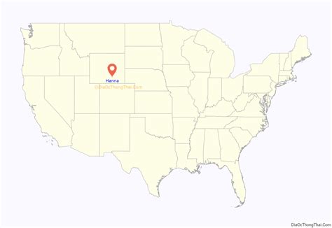 Map of Hanna town, Wyoming - Thong Thai Real