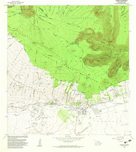 Classic USGS Kamuela Hawaii 7.5'x7.5' Topo Map – MyTopo Map Store