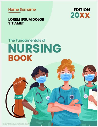 Nursing book cover page template | MS Word Cover Page Templates