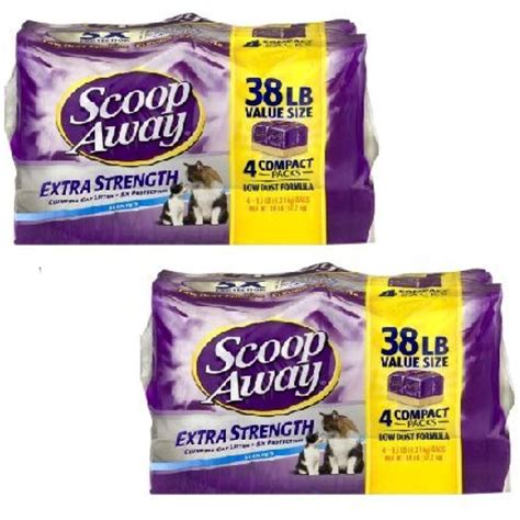 Scoop Away Extra Strength Clumping Cat Litter Scented - 4 PK, 9.5 LB (4 ...