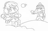 Happy Snowball Fight Coloring Page  Free Printable Pages For Kids sketch template