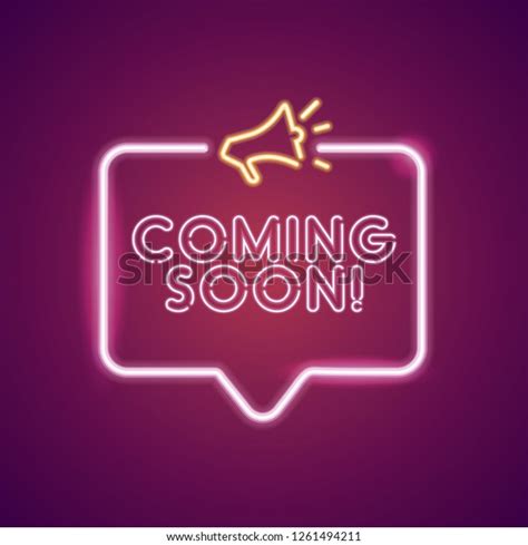 Coming Soon Neon Light Announcement Poster Stock Vector (Royalty Free ...