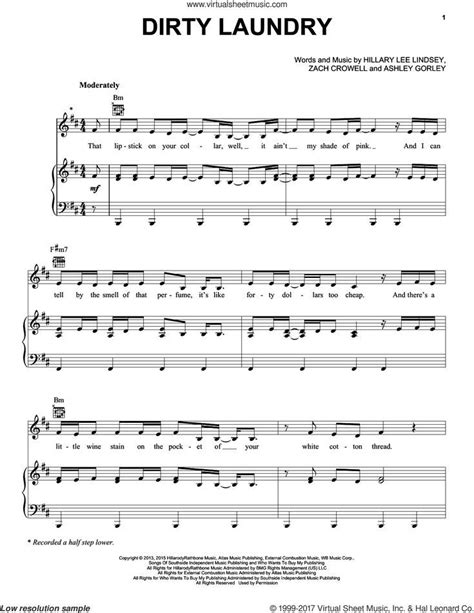 Carrie underwood dirty laundry sheet music – Artofit