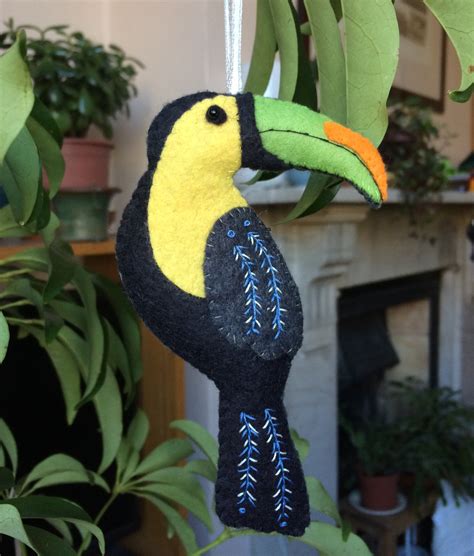 Yellow Faced Felt Toucan Hanging Toucan Decoration House - Etsy UK