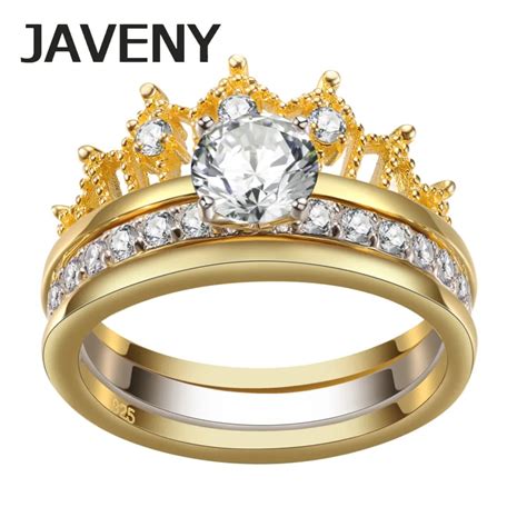 925 Sterling Silver Jewelry Princess Crown CZ Engagement Bridal Wedding ...