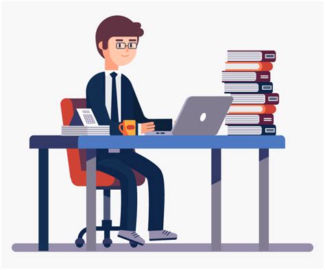 Man Working In Office Clipart, HD Png Download , Transparent Png Image - PNGitem