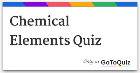 Chemical Elements Quiz