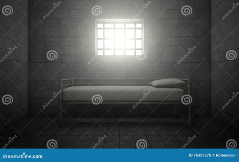 Prison Cell With Light Shining Through A Barred Window. Royalty-Free ...