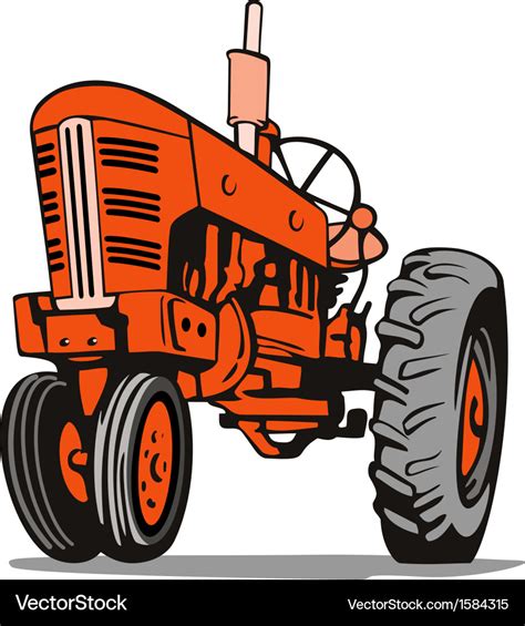 Red tractor Royalty Free Vector Image - VectorStock