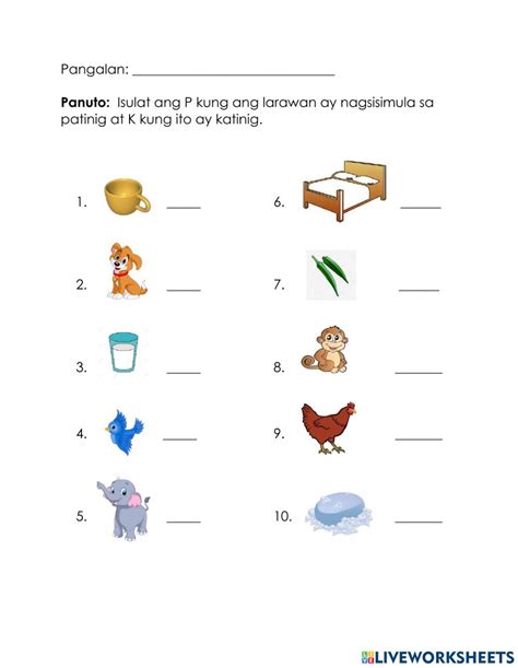 Patinig-Katinig Worksheet worksheet | 2nd grade worksheets, Montessori ...