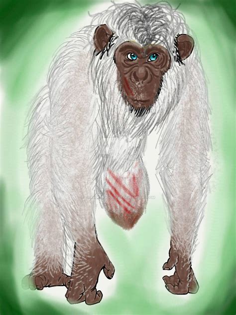 My Albino Chimpanzee, Moo by OrangeDragonArt on DeviantArt