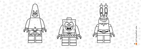 Drawing LEGO Spongebob Characters | Drawing Lego Minifigures