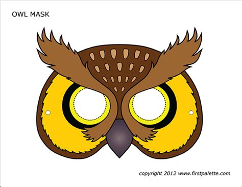 Owl Face Mask Colouring Pages Owls Drawing Owl Face