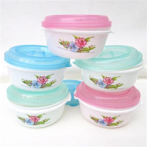 Vintage Plastic Bowls with Lids Storage Bowls Stacking