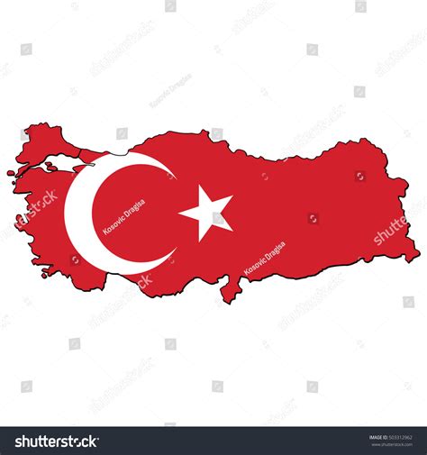 Vector Map Flag Turkey Stock Vector 503312962 - Shutterstock