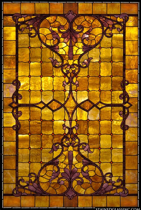 "Hourglass Pattern" Stained Glass Window