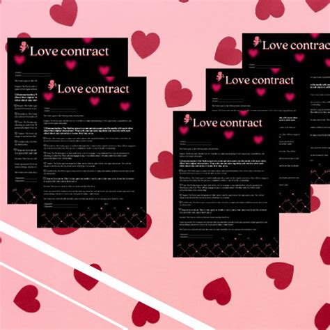 Printable Love Contract, Digital Relationship Contract, Valentines Day Gift , Unique Love ...