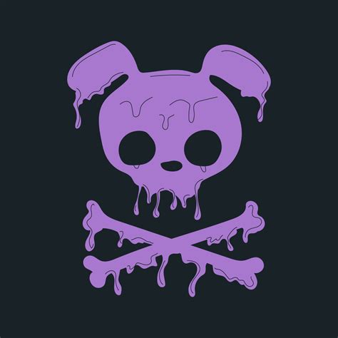 Hand drawn Skull bunny. Burning skull. Trendy isolated colorful Vector ...