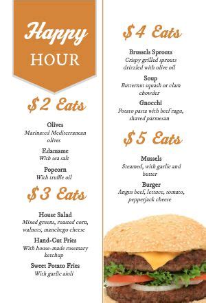 Happy Hour Menu Templates and Designs - MustHaveMenus