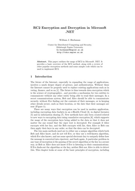 (PDF) RC2 Encryption and Decryption in Microsoft. NET.