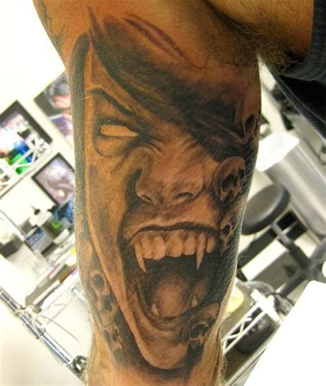 Badass Vamp Tattoo | Tattoos, Vampire tattoo, Portrait tattoo