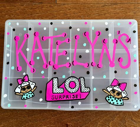 LOL Surprise Dolls, Num Noms, storage, container, box, personalized organizer,Shopkins ...