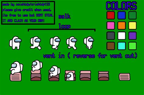 among us fanmade sprite sheet 1 (improved) by crishtdp on DeviantArt