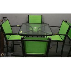 LIME GREEN BISTRO SET INCL 1 TABLE WITH 4 CHAIRS