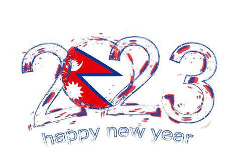 2023 Year in grunge style with flag of Nepal. 12897829 Vector Art at Vecteezy