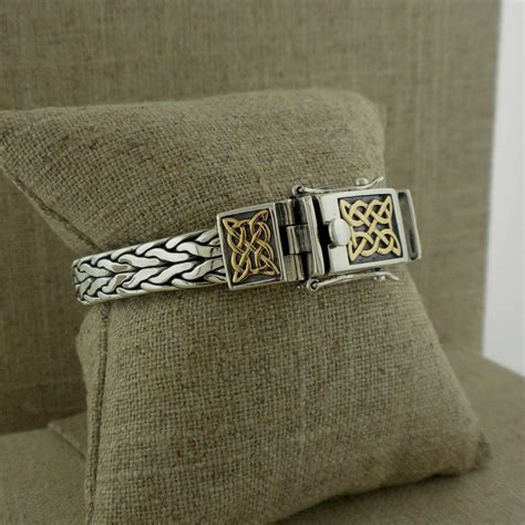 Sterling & 10K Celtic Knot Dragon Weave Bracelet — Basil-Ltd: Irish ...