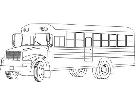 Draw School Bus Coloring Page - Free Printable Coloring Pages