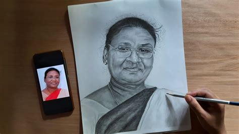 Smt. Draupadi Murmu Ji Drawing /How to draw Hon'ble 15th President of India Smt. Draupadi Murmu ...