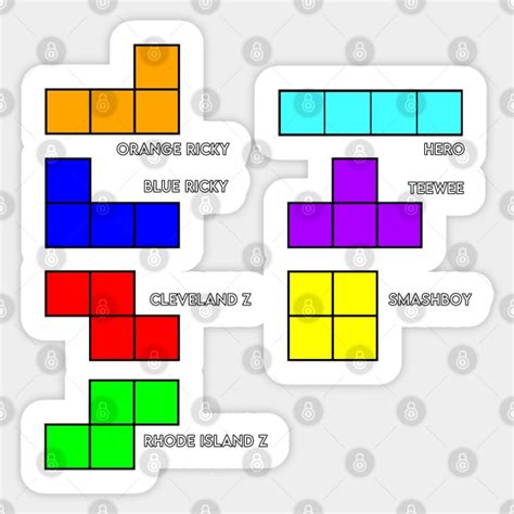 Tetris Block Names - Tetris Blocks - Sticker | TeePublic