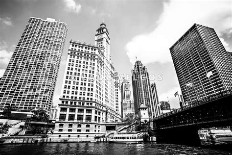 Wall Art Print & Stock Photo: Downtown Chicago Buildings Black and White Picture Large Canvas ...