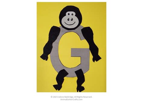 Letter G Gorilla Printable for Classroom Cut and Paste Alphabet Craft ...