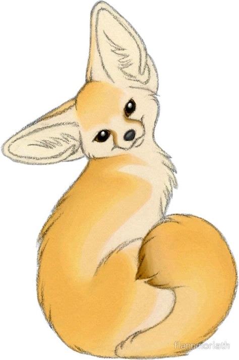 Fennec Fox Sticker by flannmoriath in 2021 | Cute animal drawings, Fox sketch, Cute fox drawing