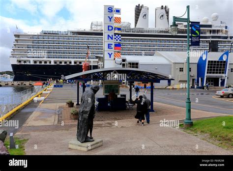 A cruise ship liner docked at the port in Sydney, Cape Breton, Nova ...