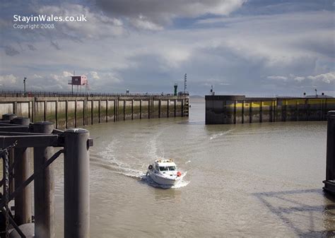 Boat Approaching the Cardiff Bay Barrage