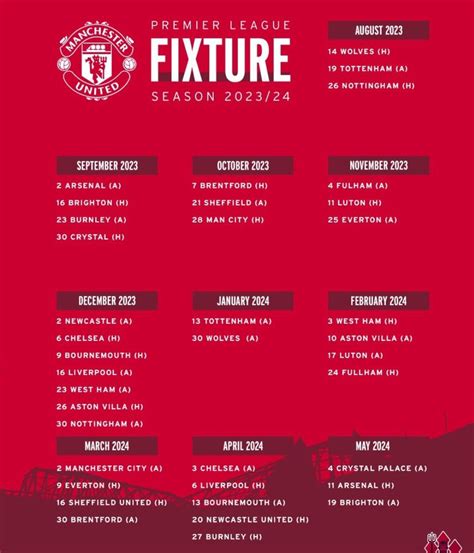 United Peoples TV on Twitter: "Manchester United's full 2023/24 fixture ...