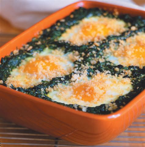 Shirred Eggs with Spinach and Crisp Bread Crumbs - Williams-Sonoma Taste