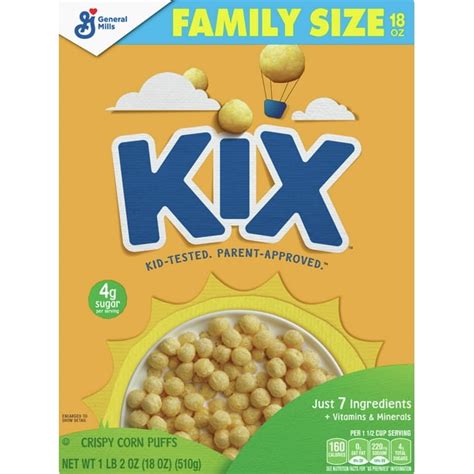 Kix, Whole Grain Cereal, Crispy Corn Puffs, 18 oz - Walmart.com - Walmart.com