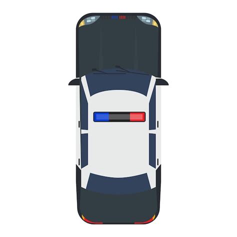 Premium Vector | Police car with top view Solid and flat color style design