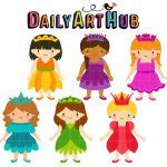 Flower Princesses Clip Art Set – Daily Art Hub // Graphics, Alphabets & SVG