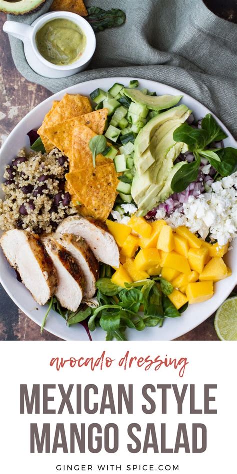 Mexican Inspired Mango Salad with Avocado Dressing | Recipe in 2021 ...