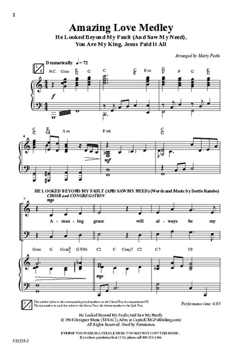 Amazing Love Medley (Choral Anthem SATB) Sheet Music PDF (Word Music Choral / Arr. Marty Parks ...